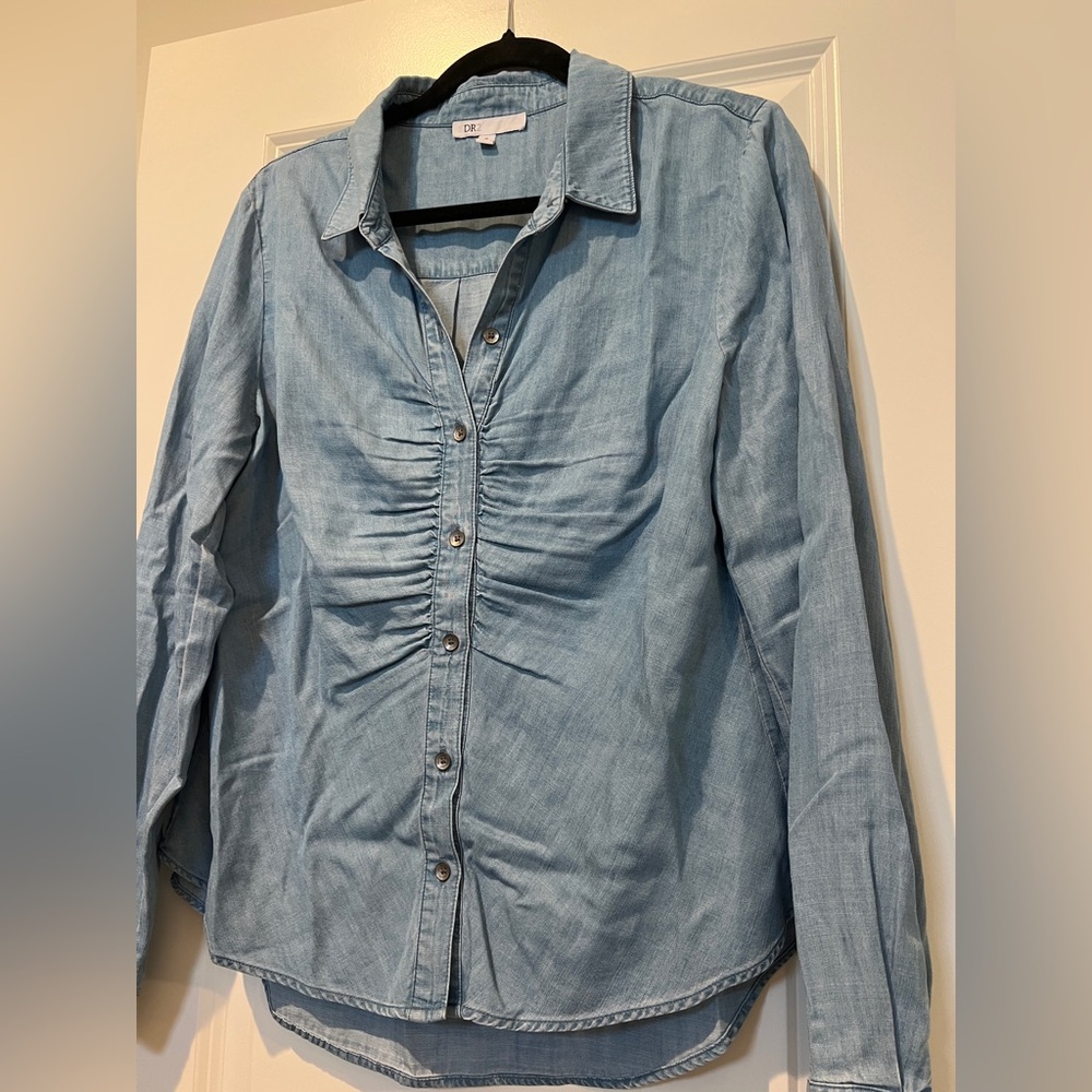 Light Blue/Jean Chambray Button Up Shirt - Picture 4 of 5